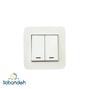 کلید دو پل BEKER مدل آتا سفید با قاب سفید 